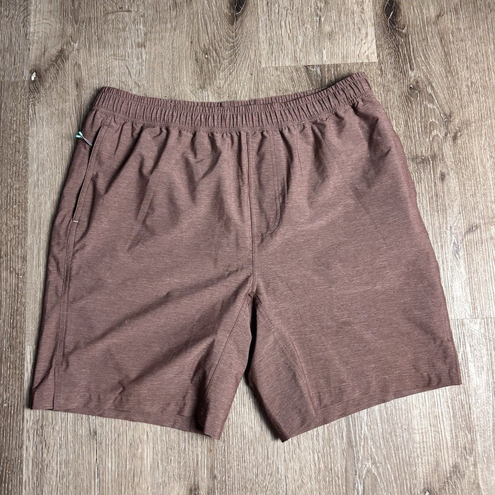 Myles Performance 8" Shorts Burgundy Heather Men's L Stretch Elastic Waist